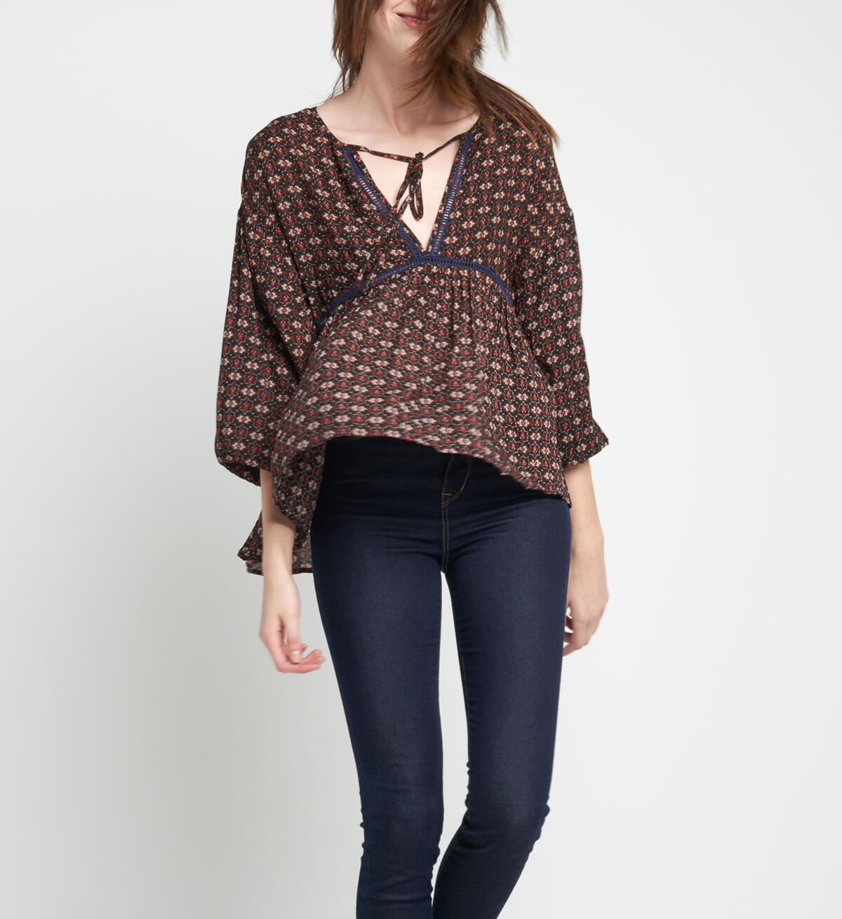 Emma Floral-Print Peasant Blouse, , hi-res image number 3