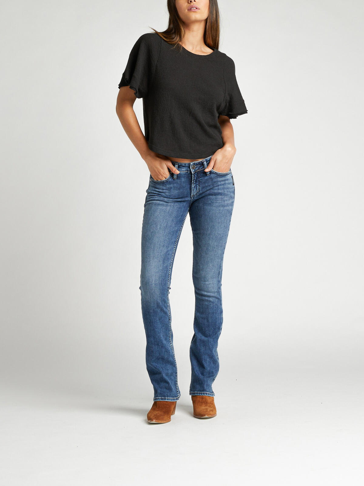 Suki Mid Rise Bootcut Jeans image number 0