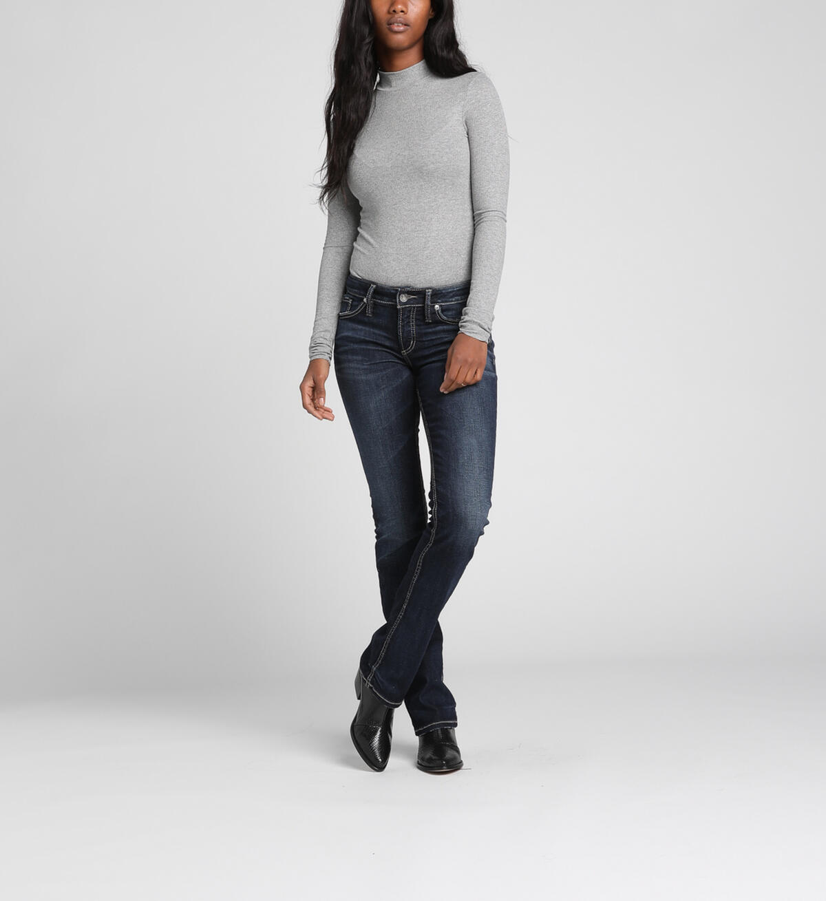 Elyse Mid Rise Slim Bootcut Jeans Final Sale, , hi-res image number 0