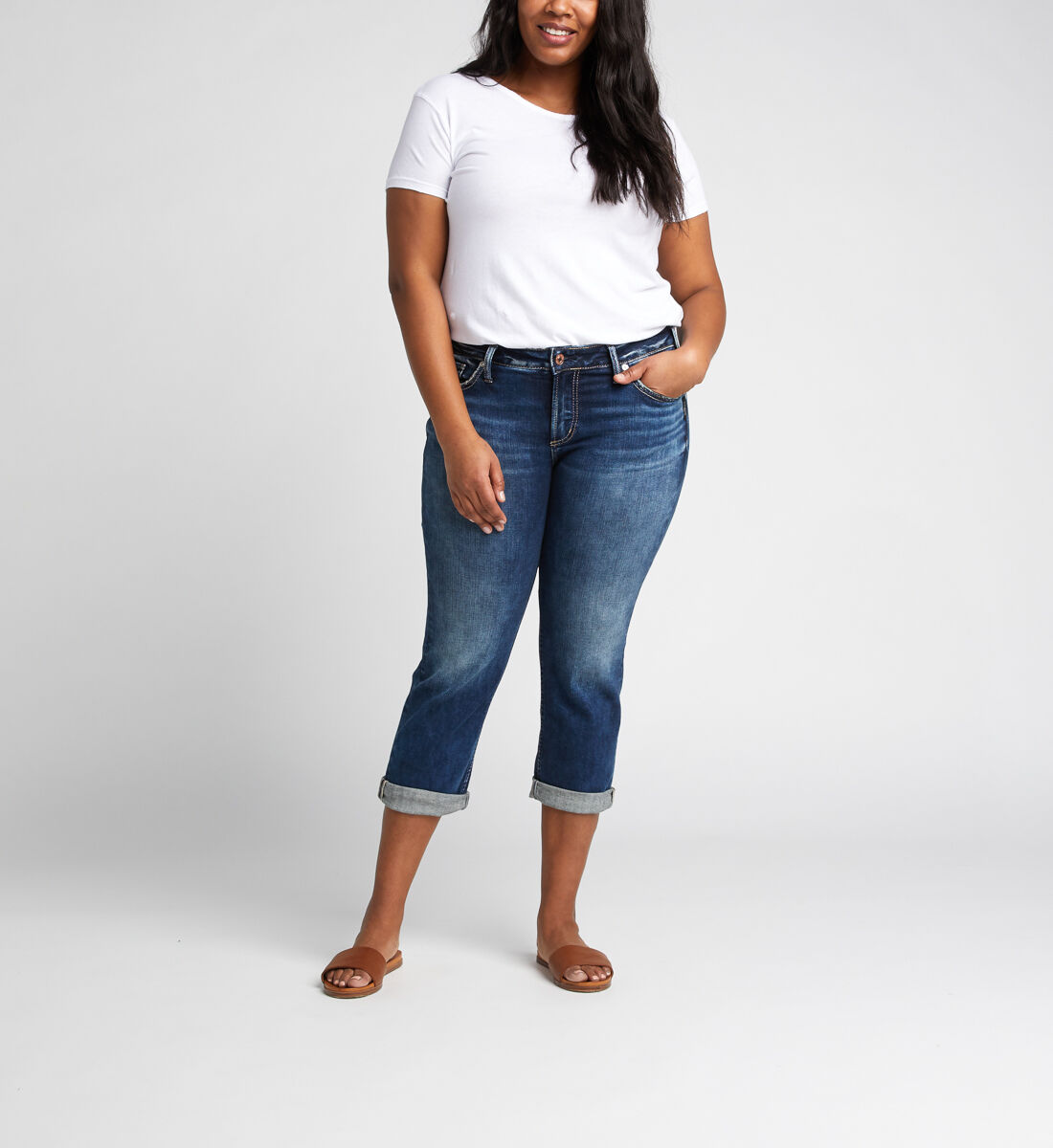 Plus size jean capri discount