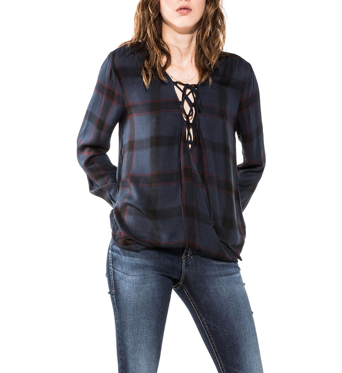 Wrapped Lace Up Shirt, , hi-res image number 0
