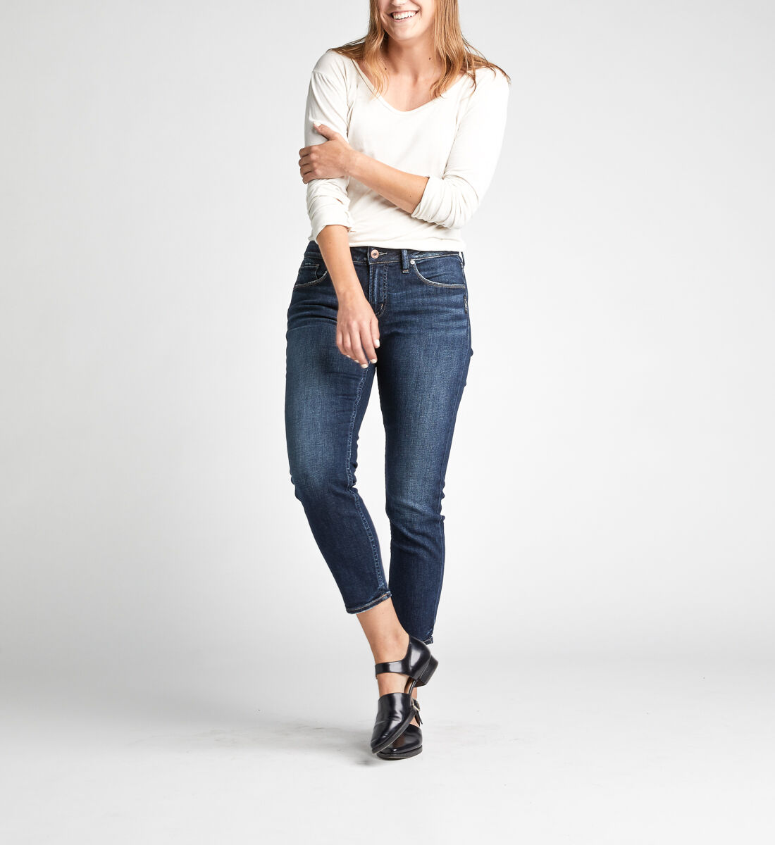 Buy Avery High Rise Skinny Crop Jeans for CAD 80.00 Silver Jeans