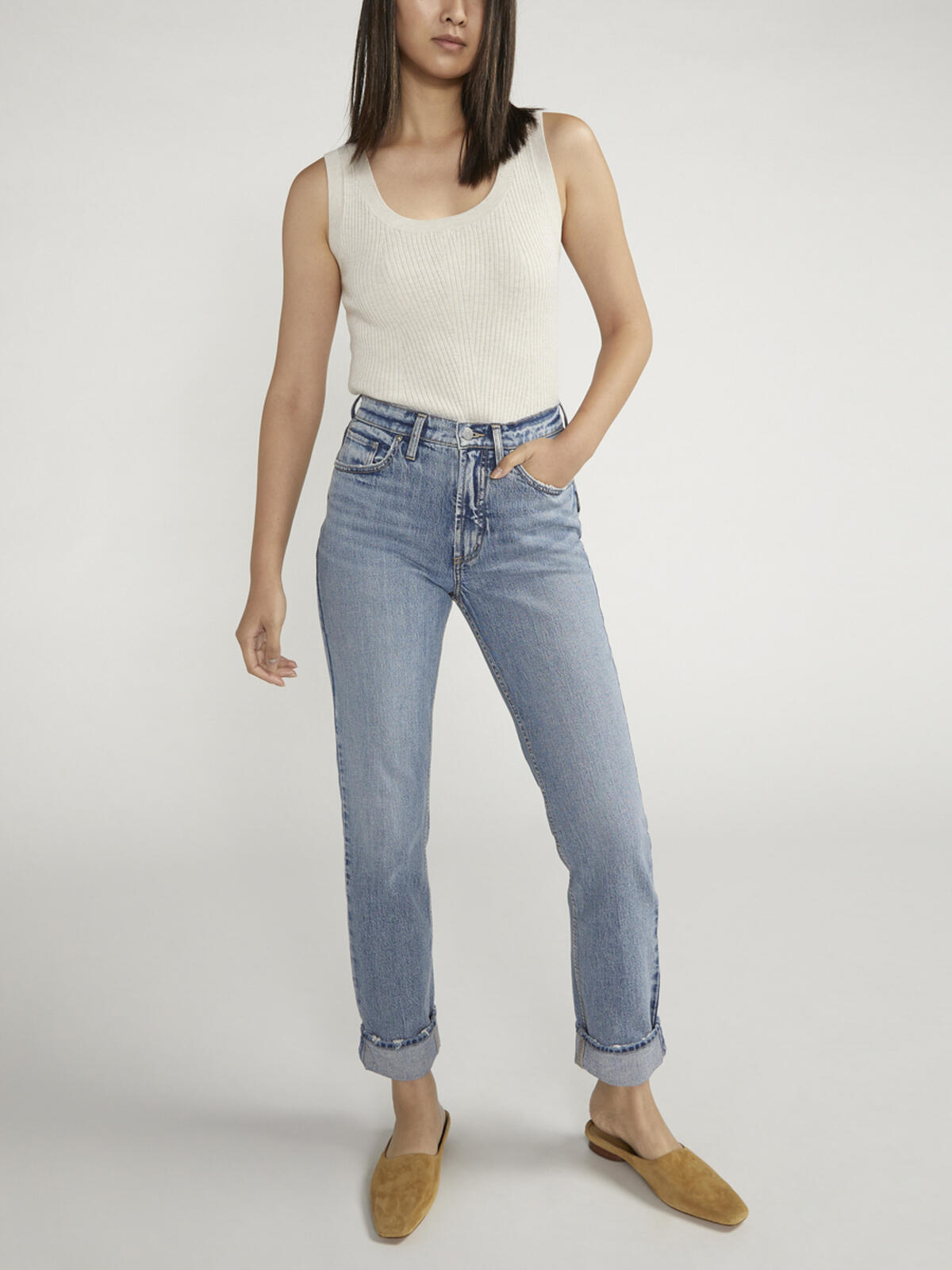 90s Boyfriend High Rise Straight Leg Jeans image number 0