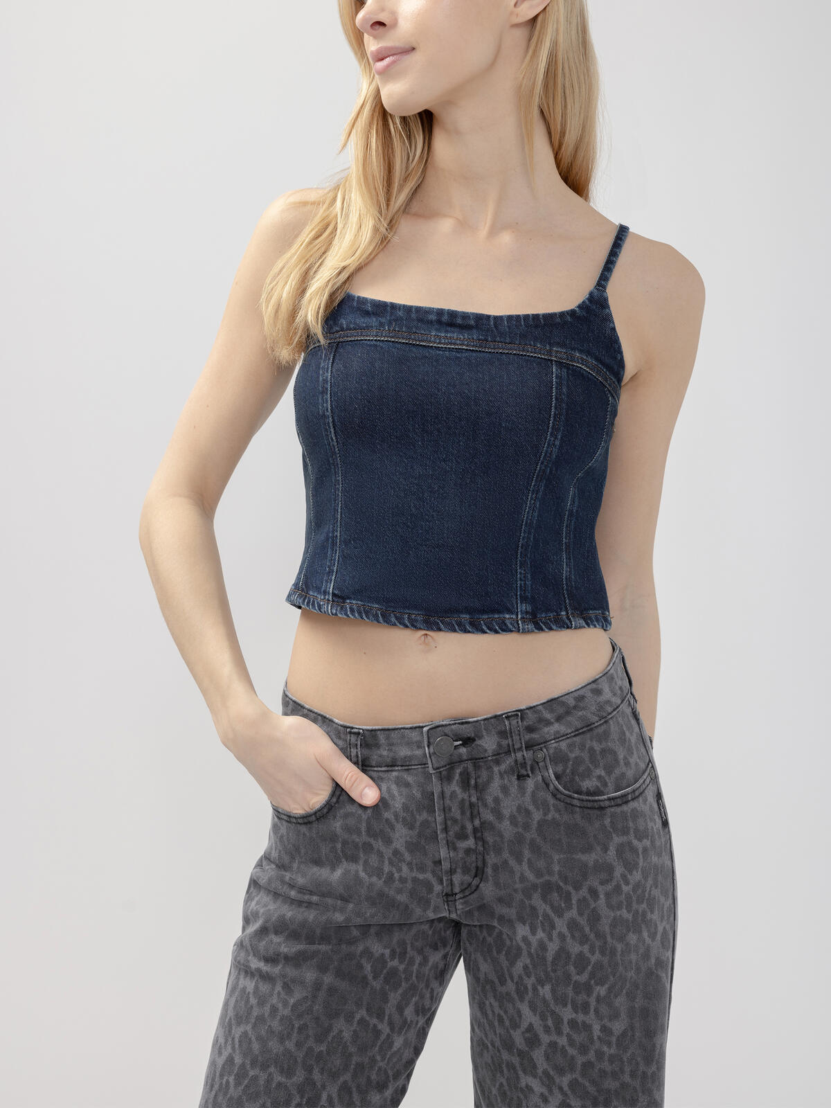 Denim Crop Top image number 0