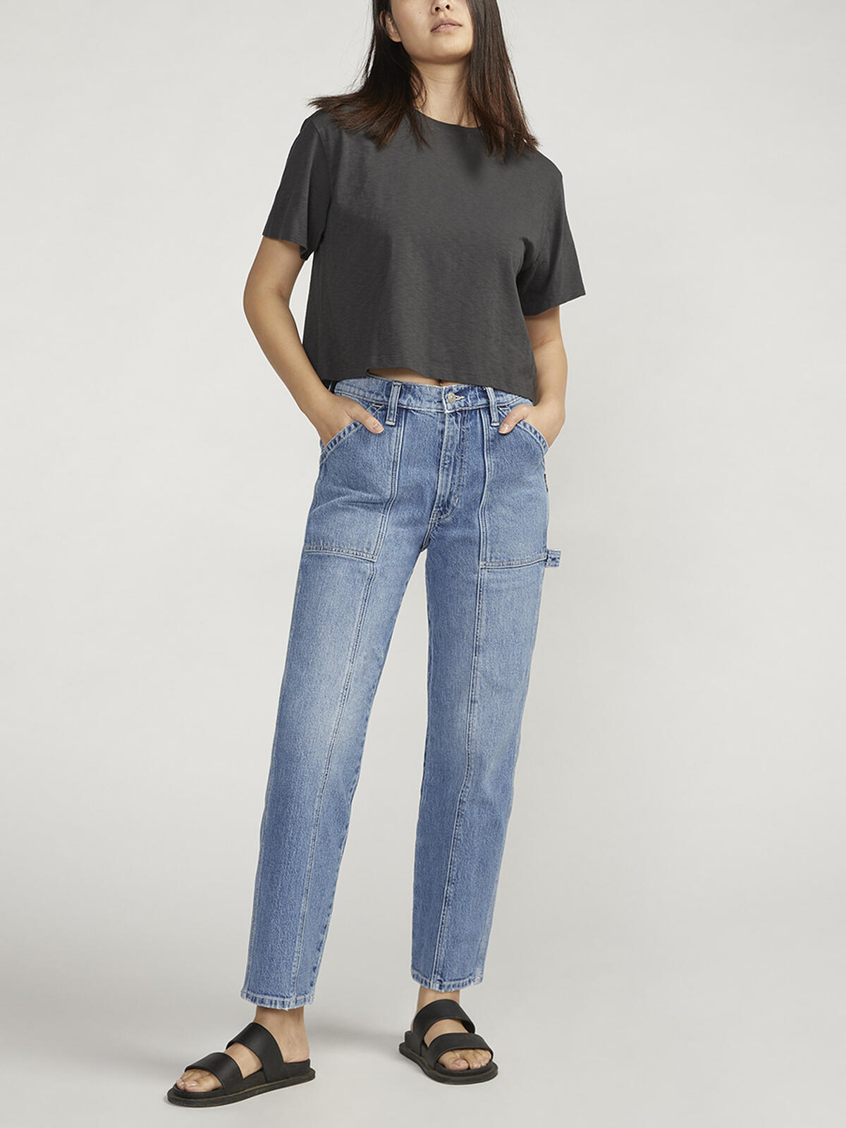High Rise Straight Leg Carpenter Jeans image number 0