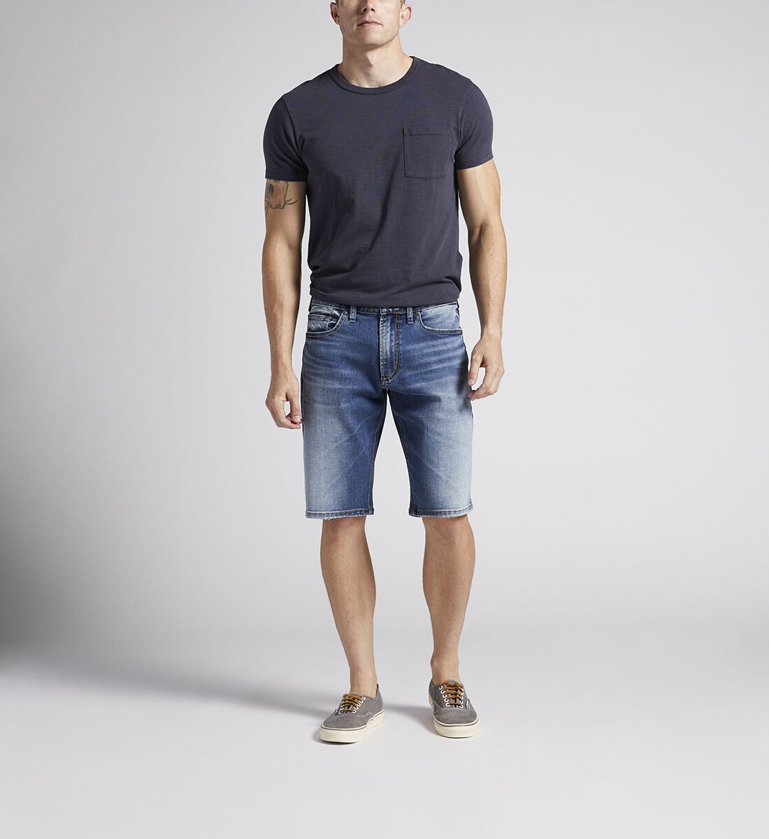 Mens silver jean shorts 2025