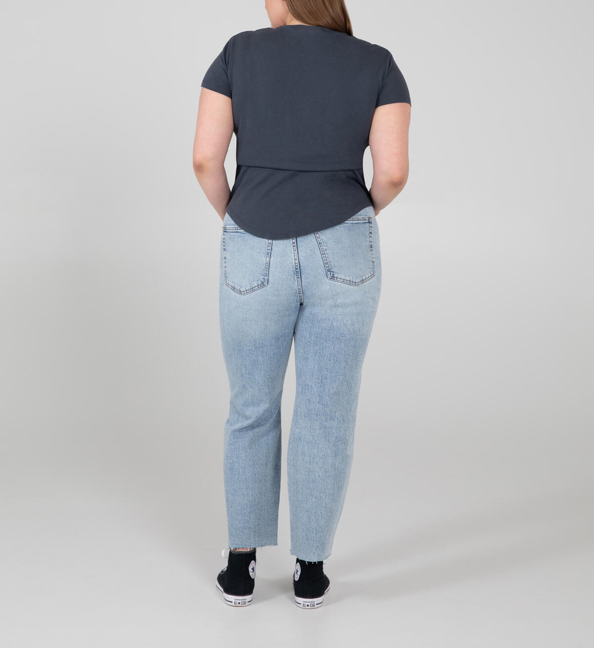 Highly Desirable High Rise Straight Leg Jeans Plus Size, , hi-res image number 1