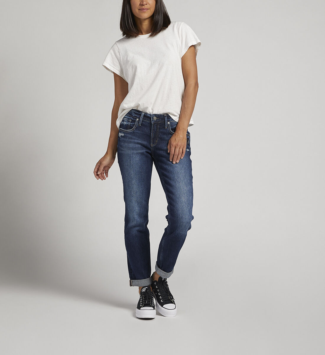 Buy Boyfriend Mid Rise Slim Leg Jeans for CAD 49.00 Silver Jeans CA New