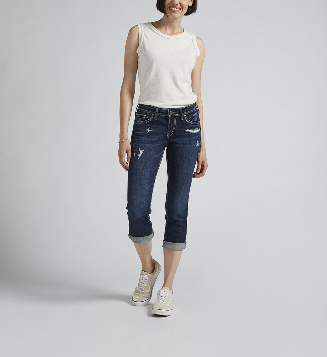 Silver sales jeans capris