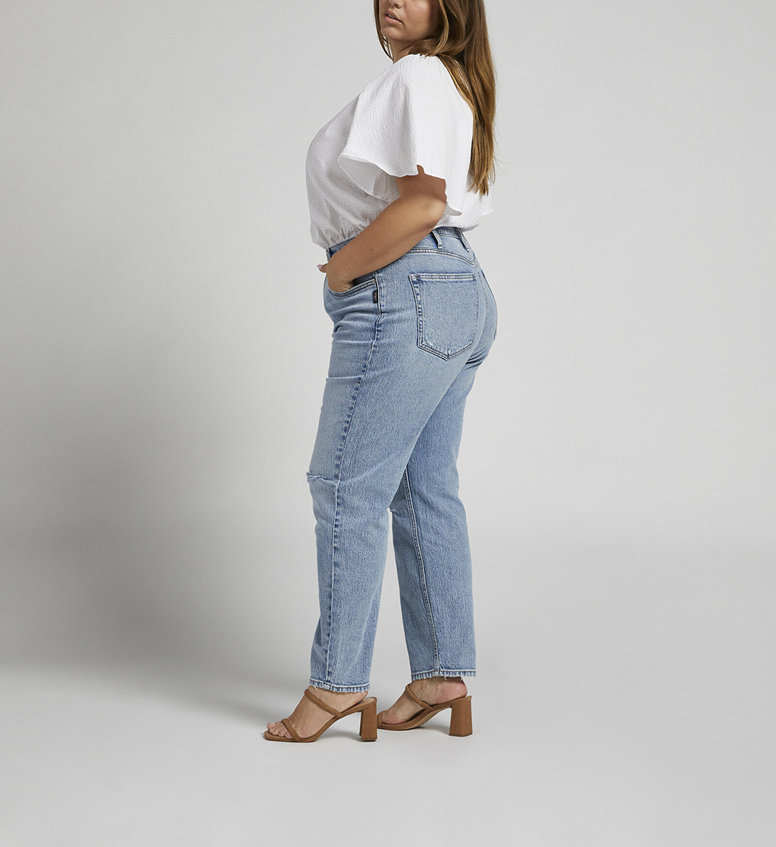 Buy Highly Desirable High Rise Slim Straight Leg Jeans Plus Size for CAD  108.00