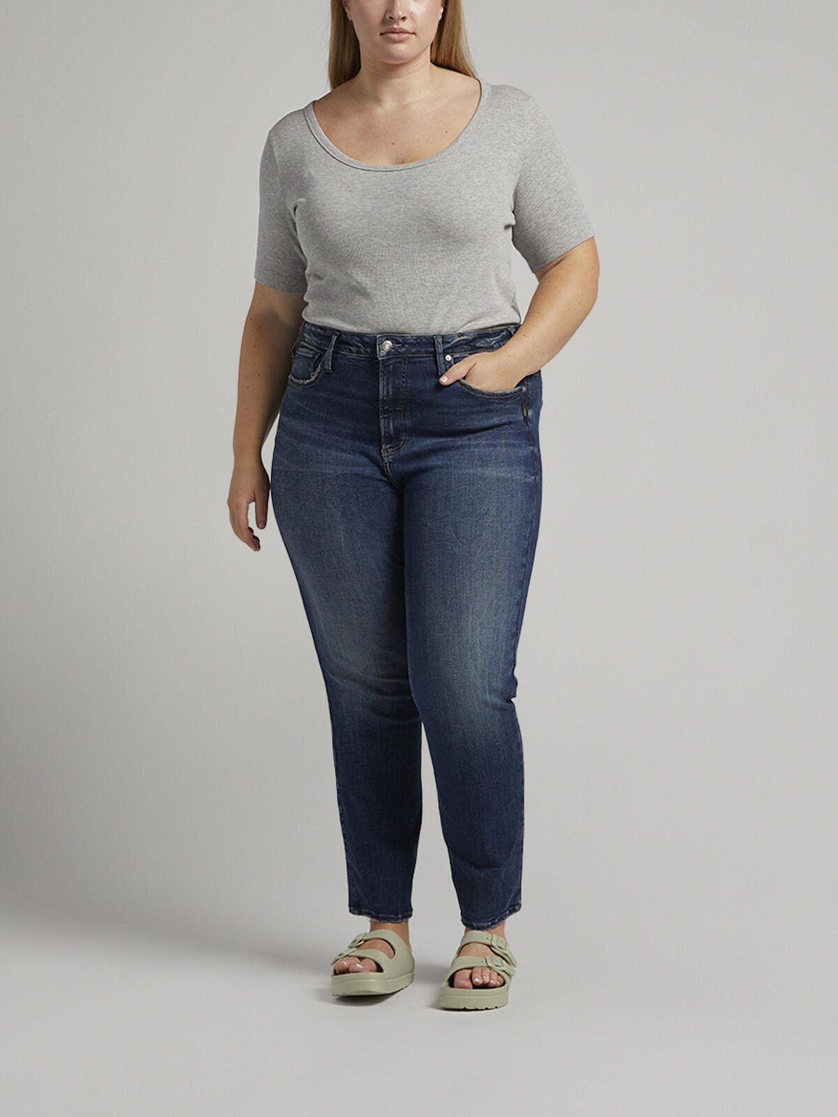 Infinite Fit High Rise Straight Leg Jeans Plus Size image number 0