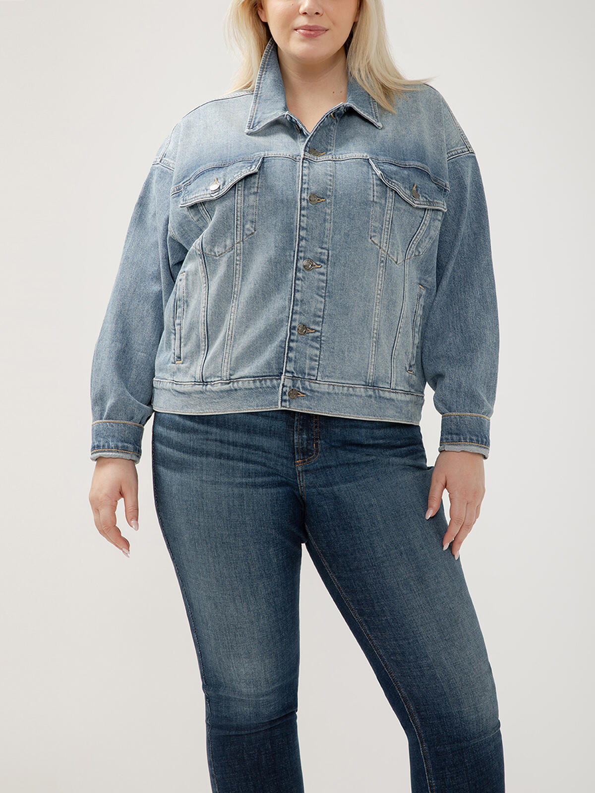 Denim Trucker Jacket Plus Size image number 0