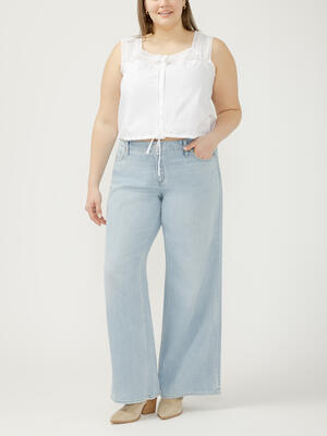 Suki Mid Rise Wide Leg Jeans Plus Size