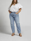 Highly Desirable High Rise Slim Straight Leg Jeans Plus Size image number 0
