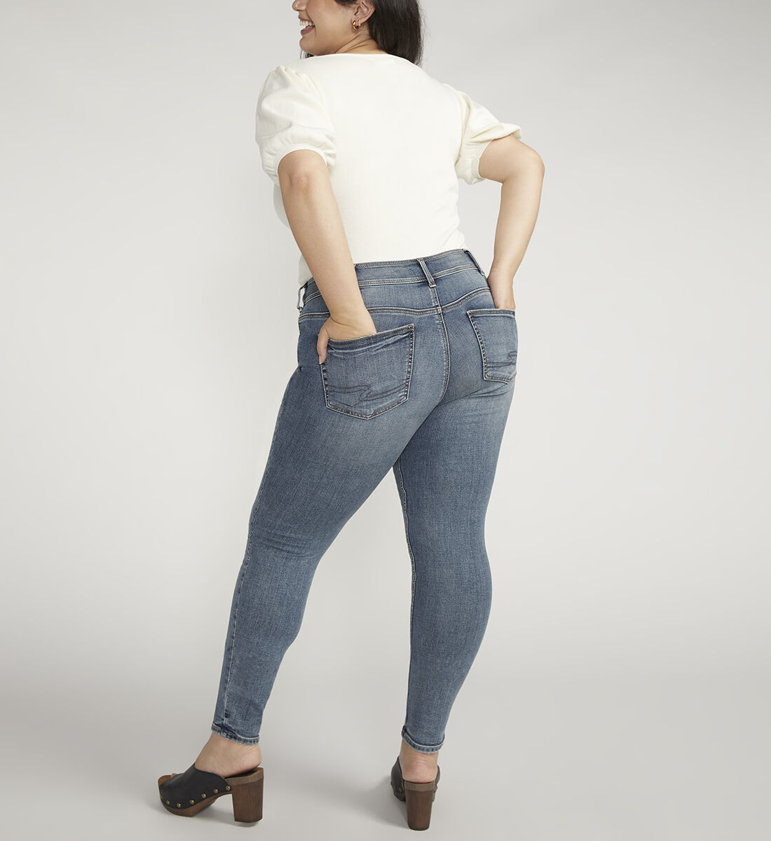 Plus size shop grey skinny jeans