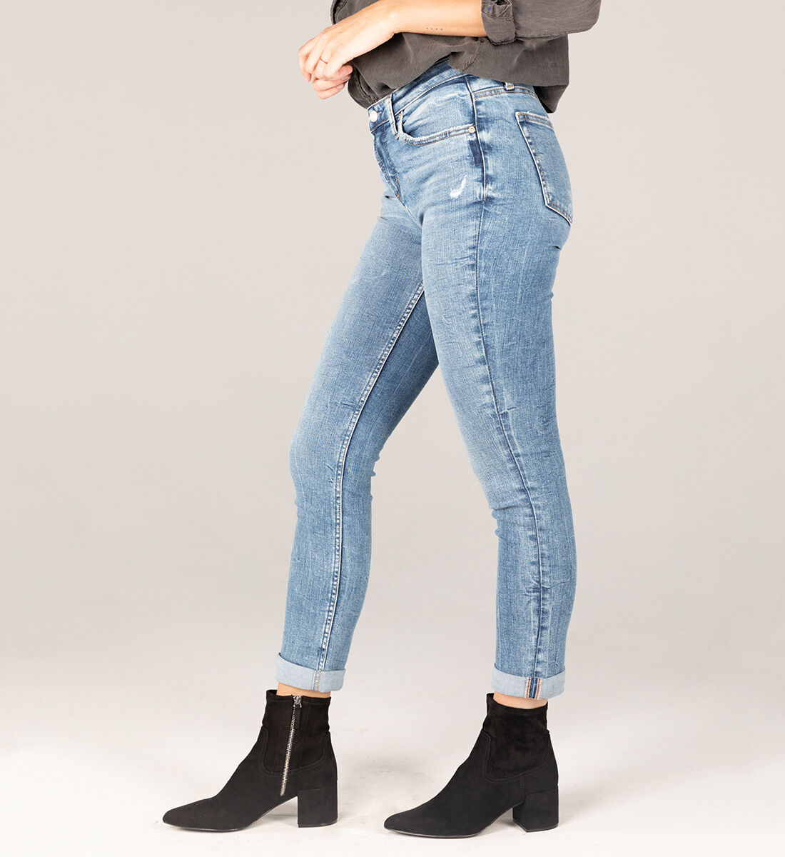 Girlfriend cut jeans clearance