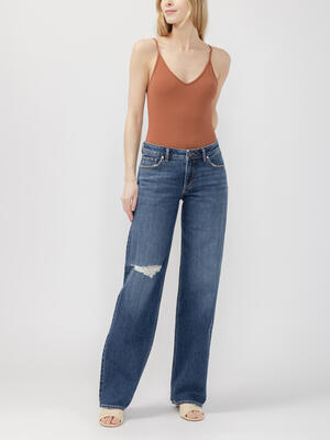 Loose & Low Straight Leg Jeans