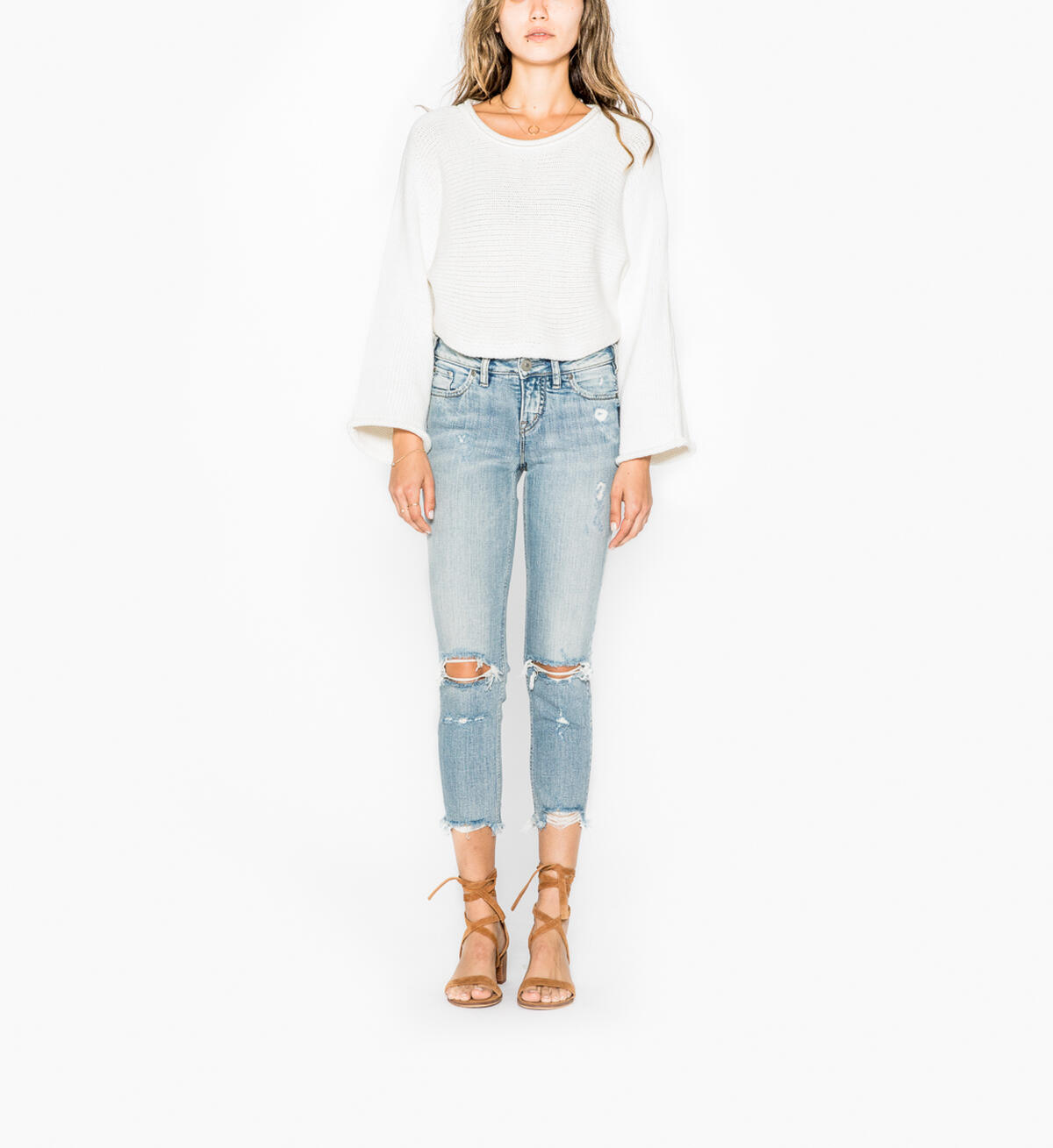 Aiko Slim Crop Light Wash, , hi-res image number 0