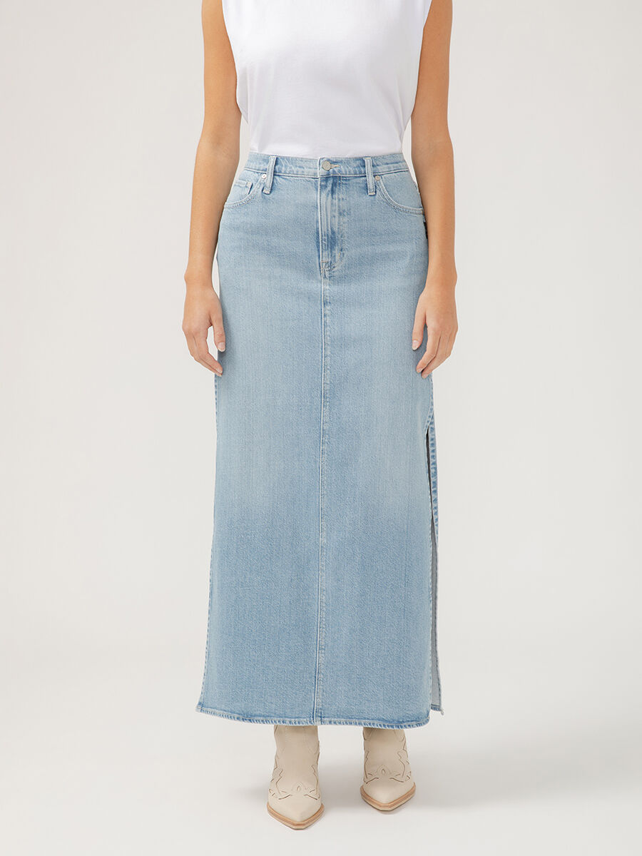 Buy Side Slit Denim Maxi Skirt for CAD 47.00 | Silver Jeans