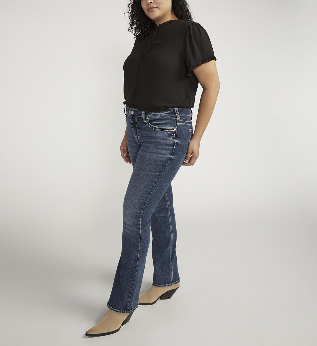 Plus size high sales waisted bootcut jeans