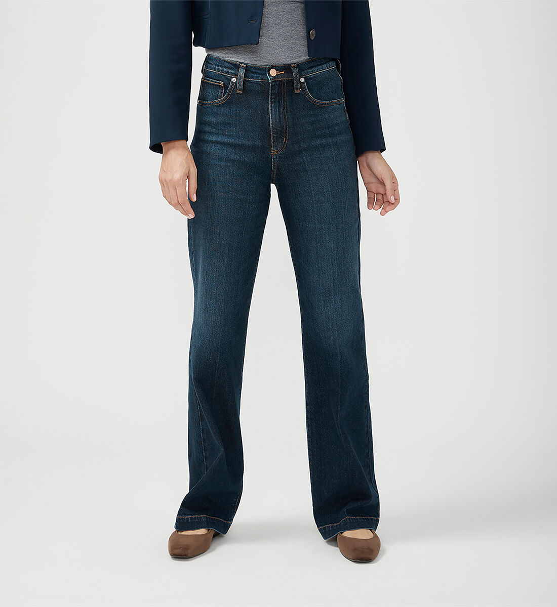 High rise boot leg jeans clearance