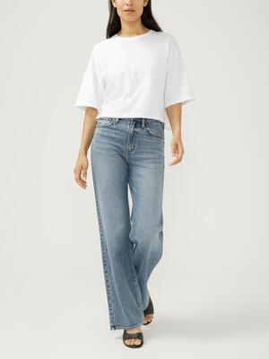 Highly Desirable High Rise Trouser Leg Jeans
