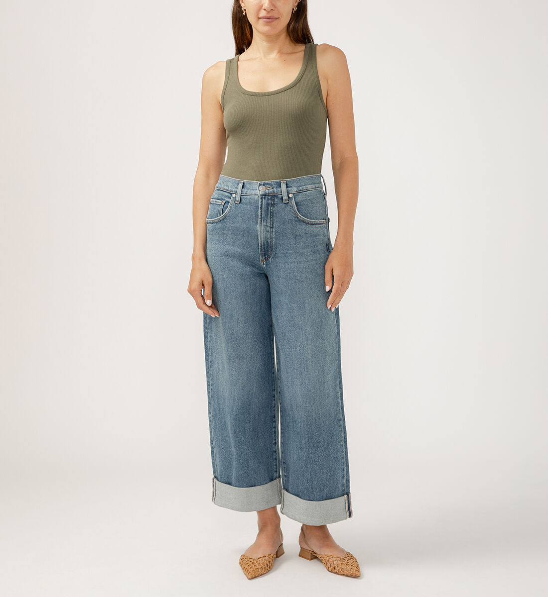 【ラッピング無料】 Buy 108.00 CAD for Jeans Leg Wide Cropped Rise High Easy Be パンツ