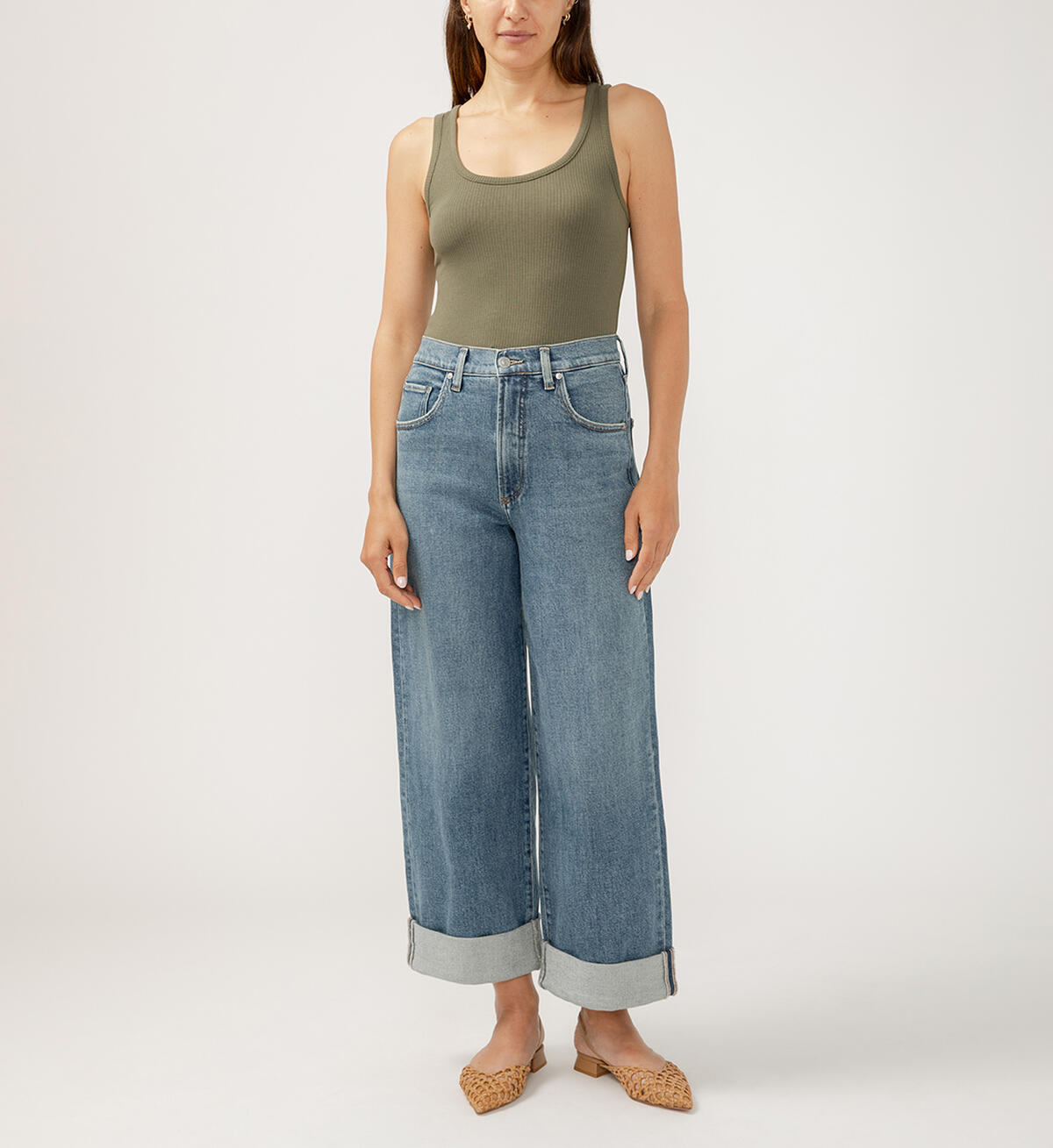 Be Easy High Rise Cropped Wide Leg Jeans, , hi-res image number 0