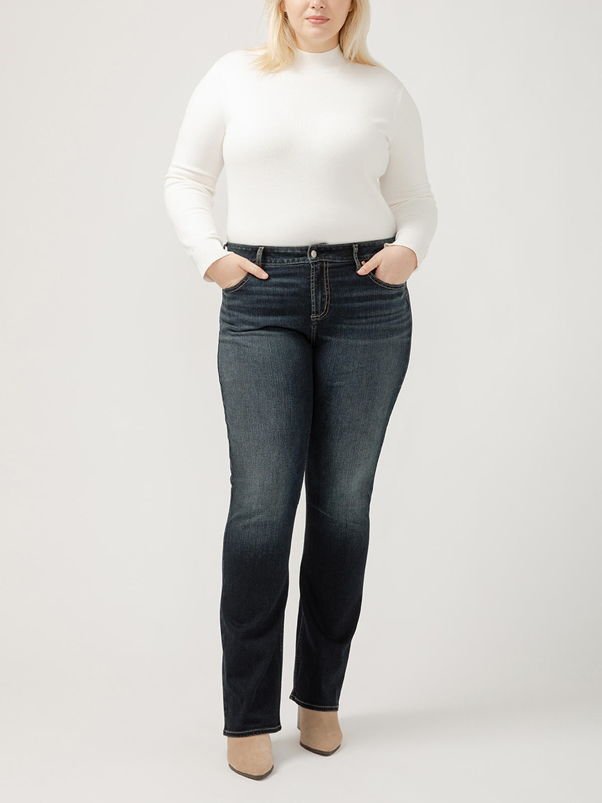 Elyse Mid Rise Slim Bootcut Jeans Plus Size image number 0