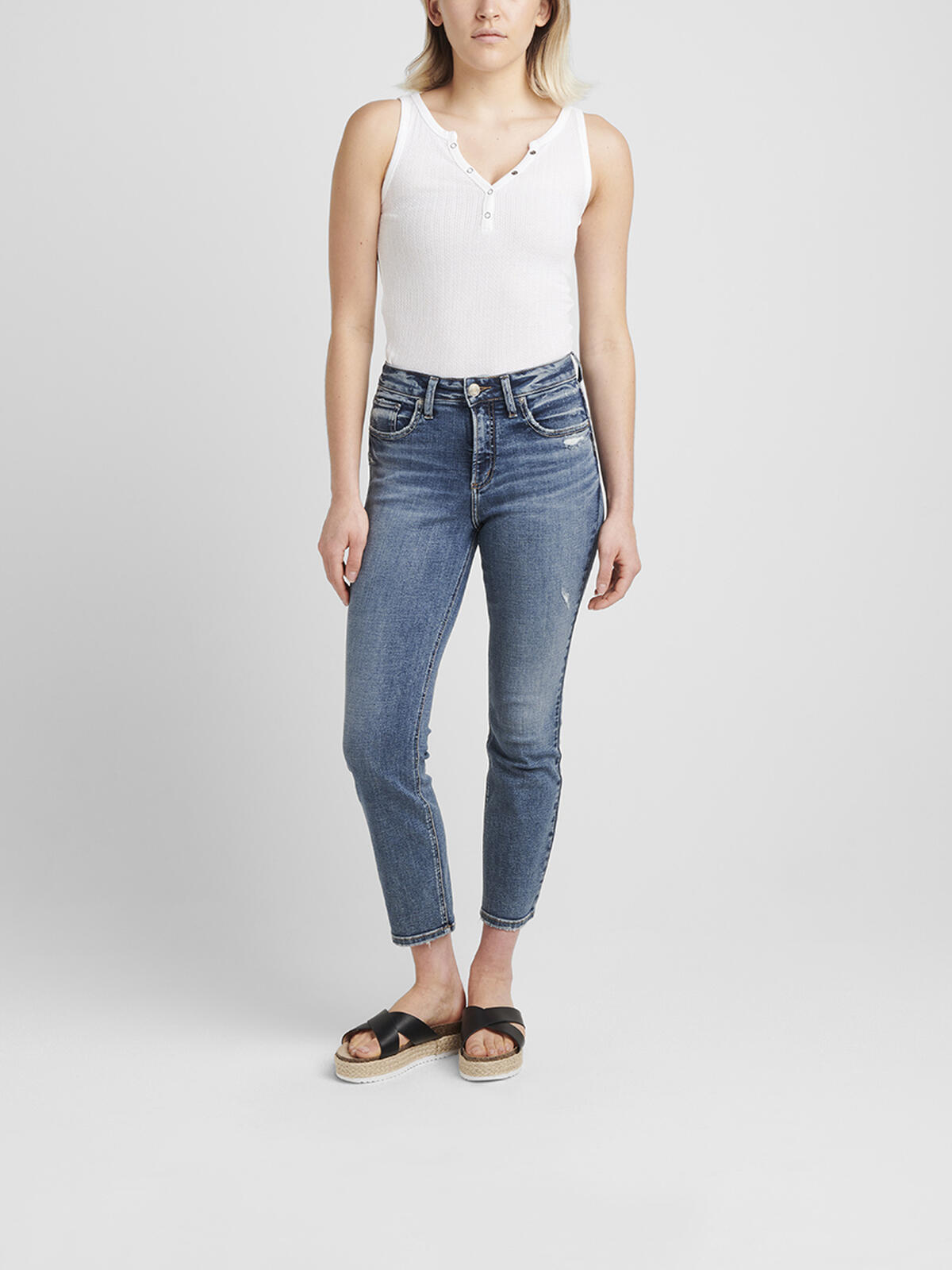 Avery High Rise Straight Crop Jeans image number 0