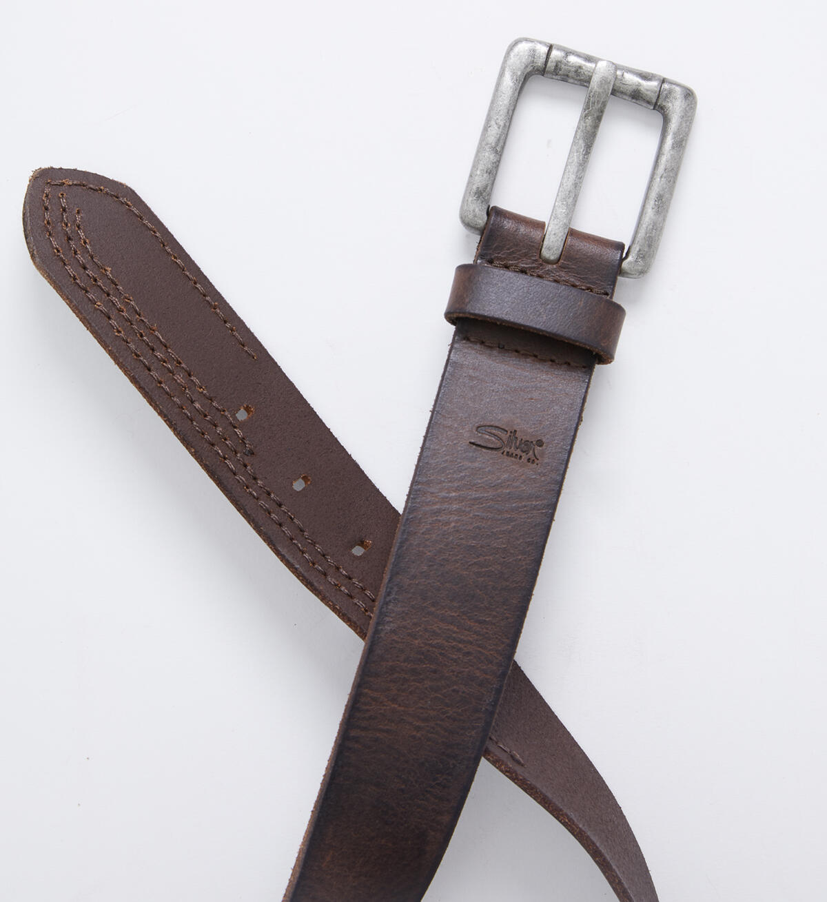 Stitched Leather Mens Belt, , hi-res image number 3