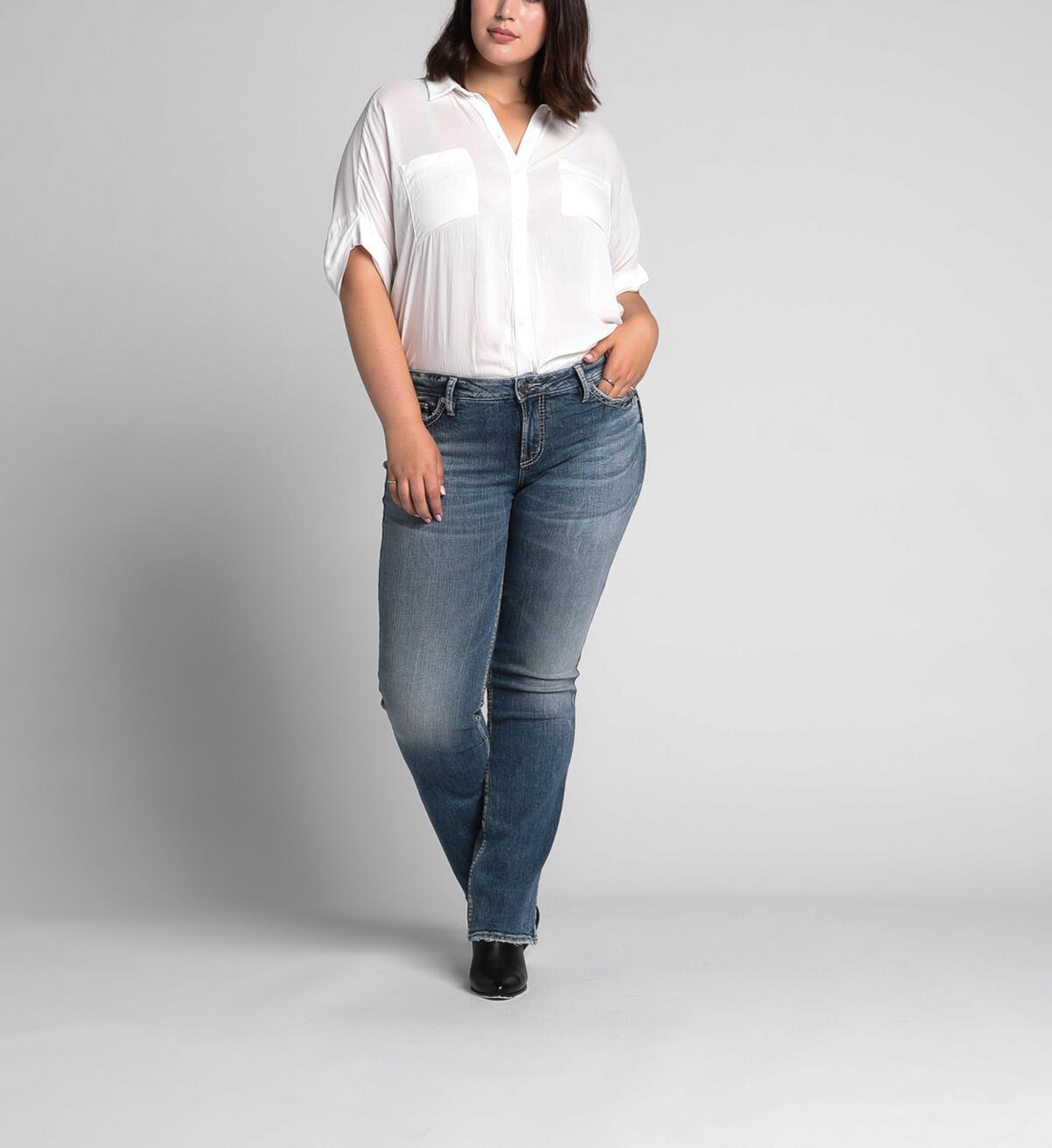 Suki Mid Rise Slim Bootcut Jeans Plus Size Final Sale, , hi-res image number 0