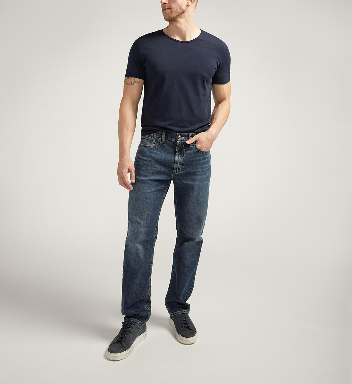 Eddie Athletic Fit Tapered Leg Jeans, , hi-res image number 0