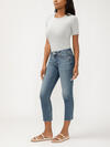 Elyse Mid Rise Straight Leg Ankle Jeans image number 2
