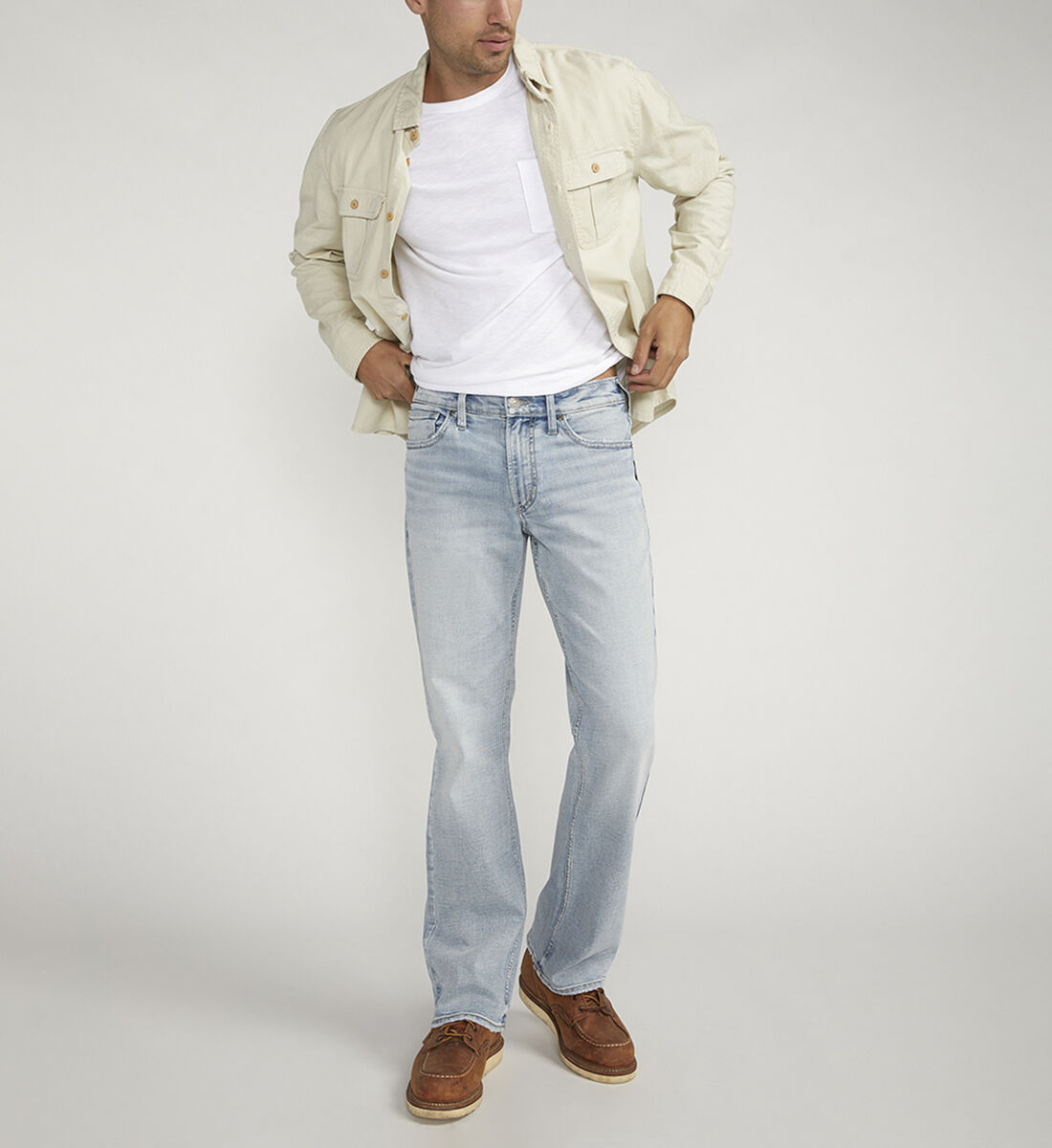 Buy Zac Relaxed Fit Straight Leg Jeans for CAD 108.00 Silver