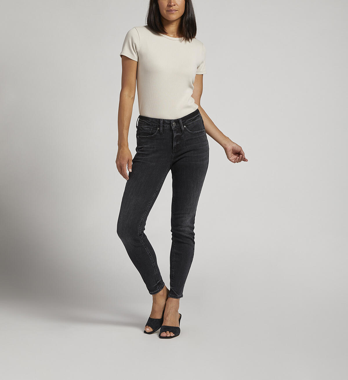 Suki Mid Rise Skinny Jeans, Black, hi-res image number 0
