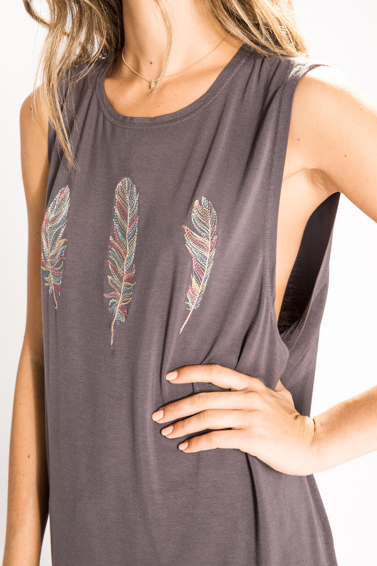 Feather Emb Tank, , hi-res image number 2