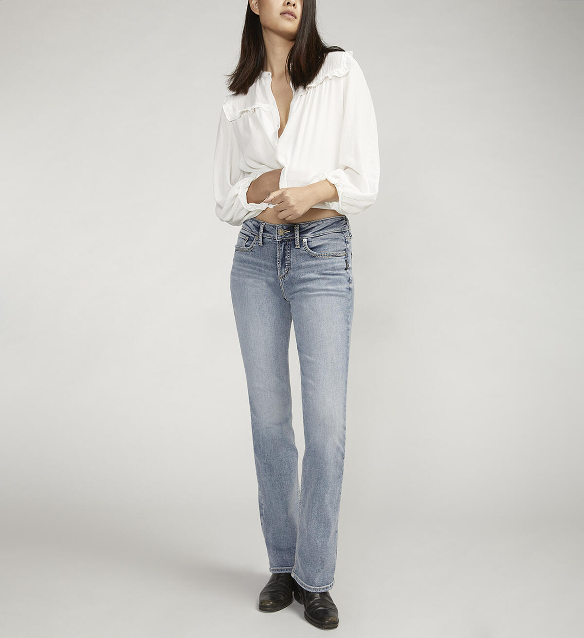 Suki Mid Rise Slim Bootcut Jeans, , hi-res image number 4
