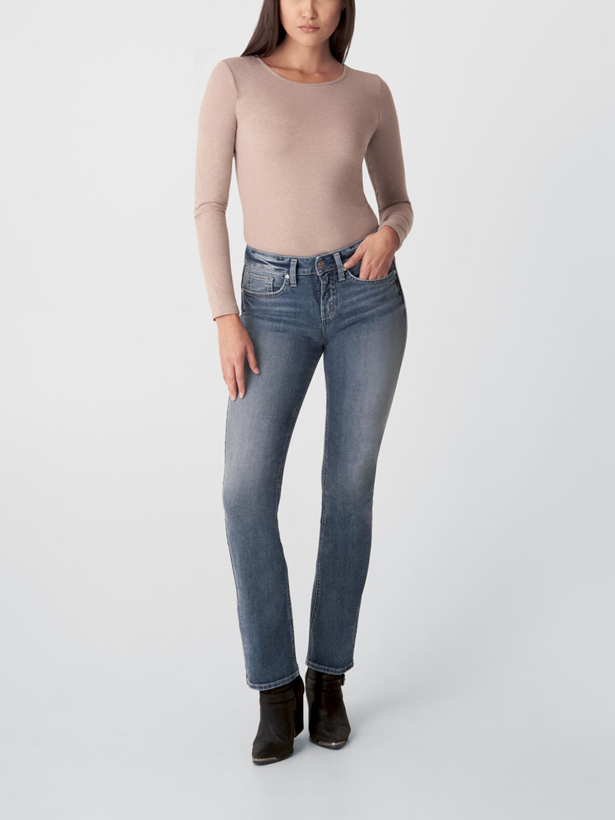 Suki Mid Rise Slim Bootcut Jeans image number 0