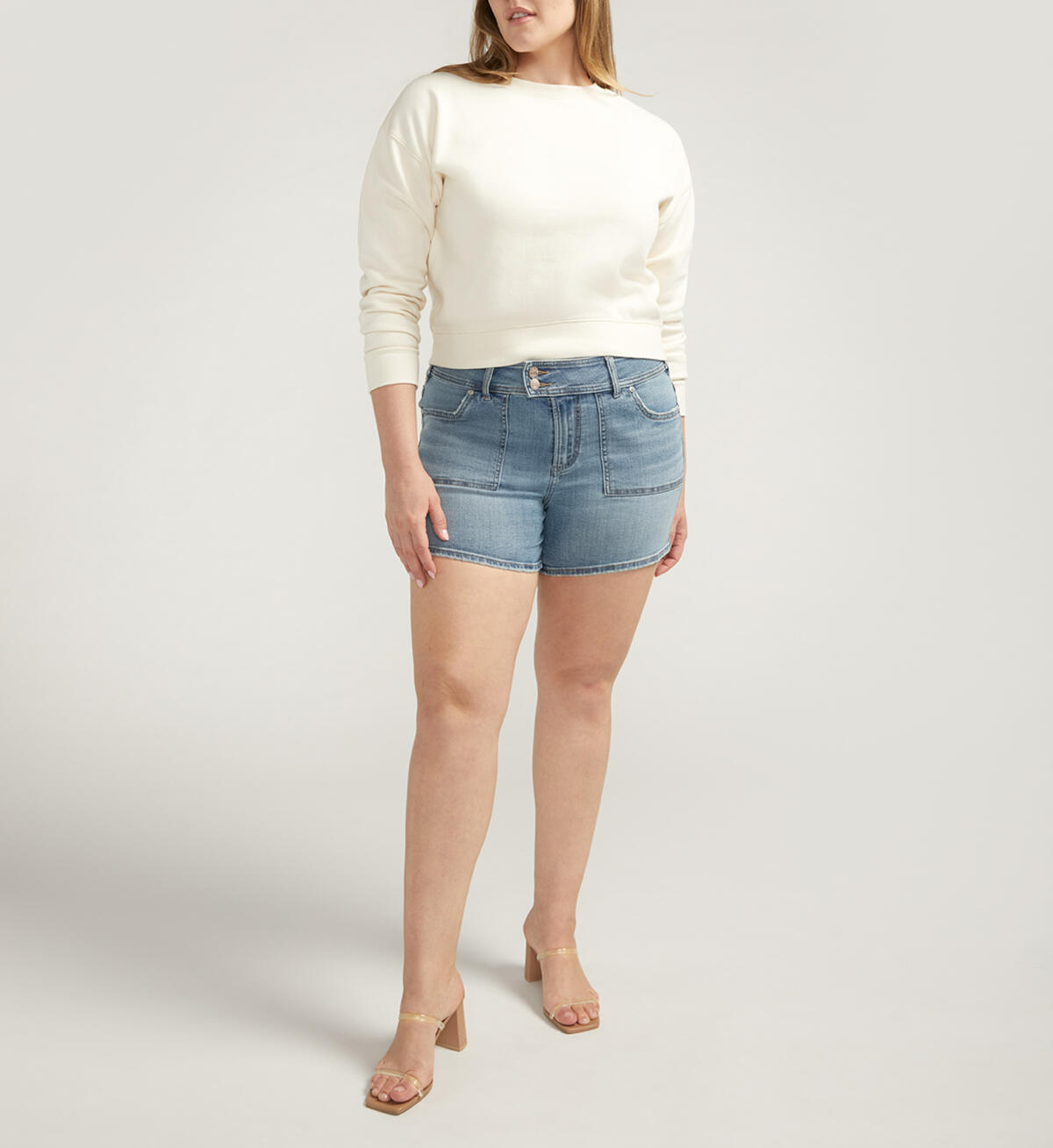 Suki Mid Rise Shorts Plus Size, , hi-res image number 0