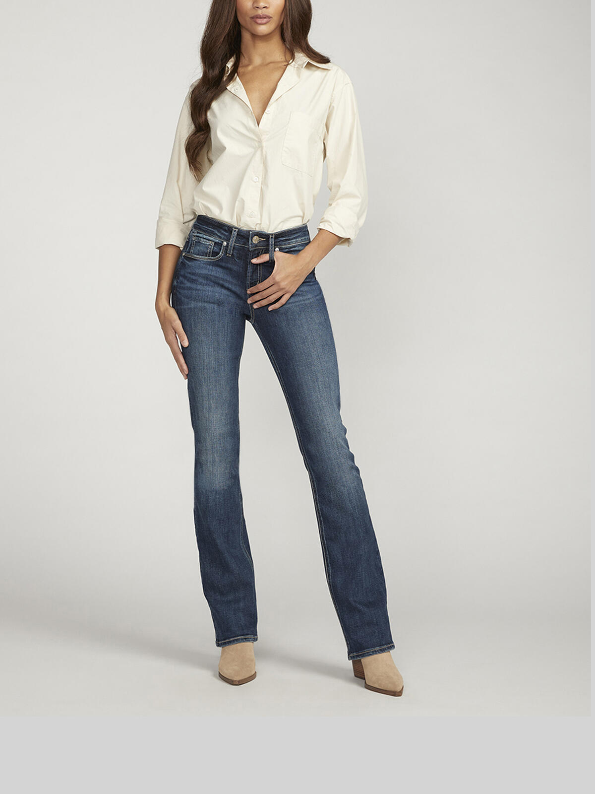 Suki Mid Rise Slim Bootcut Jeans image number 0