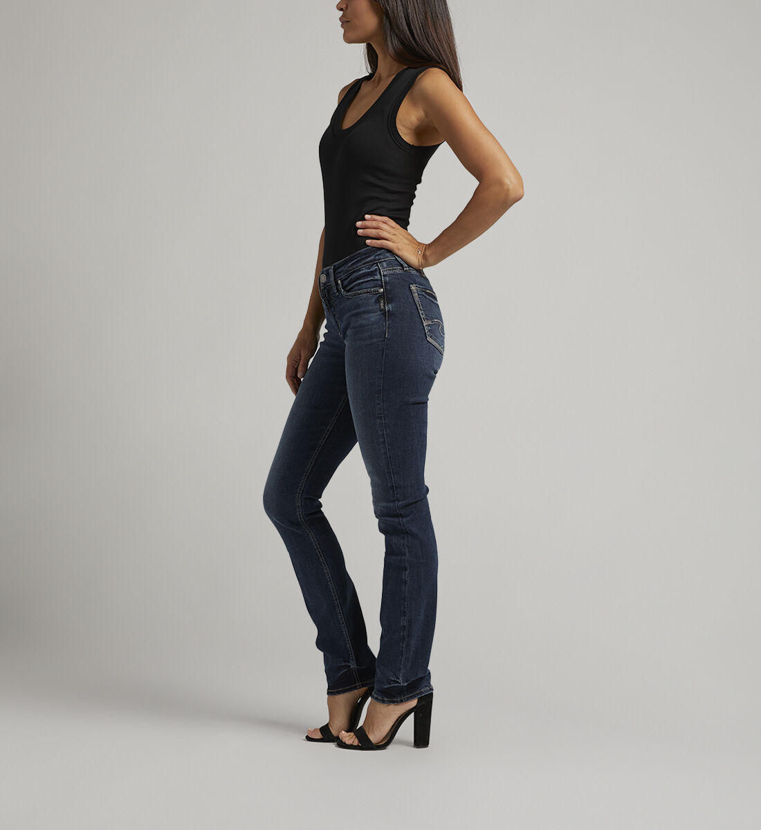 Buy Suki Mid Rise Straight Leg Jeans for CAD 108.00 Silver Jeans