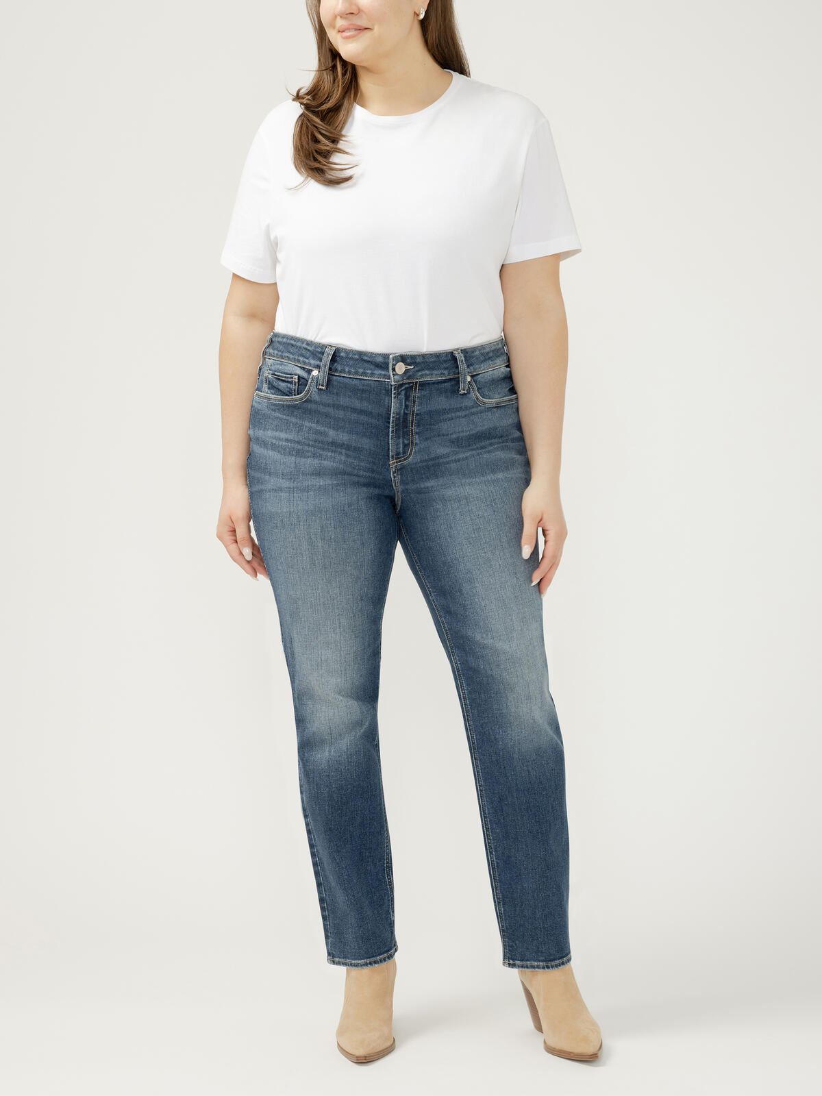 Elyse Mid Rise Straight Leg Jeans Plus Size image number 0