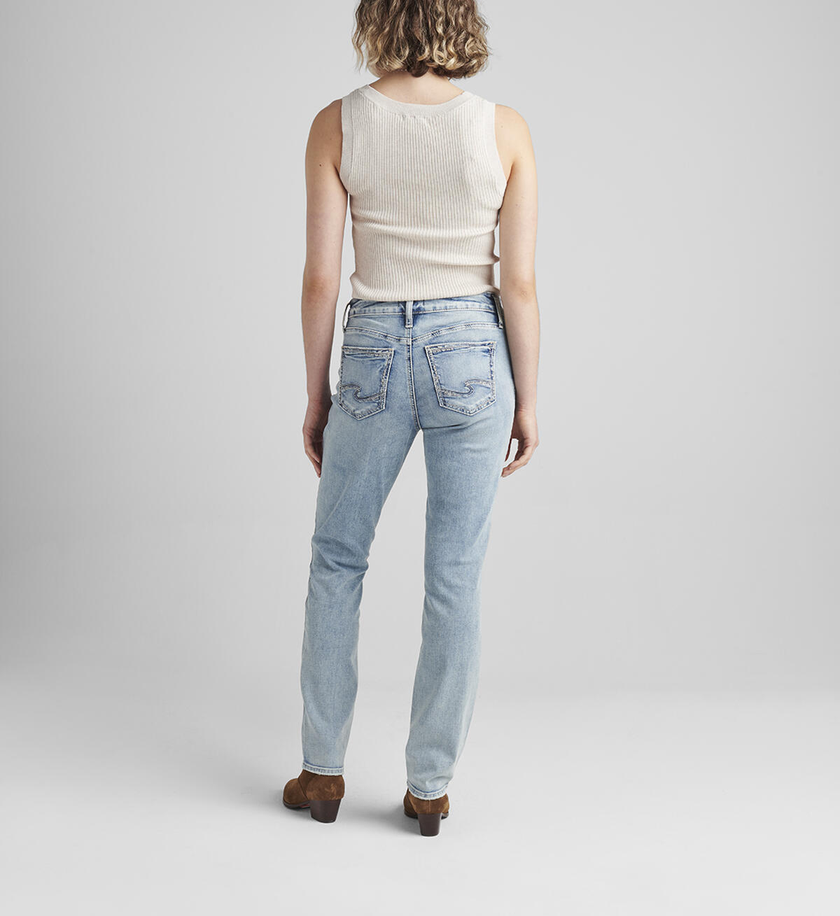 Elyse Mid Rise Straight Leg Jeans, , hi-res image number 1