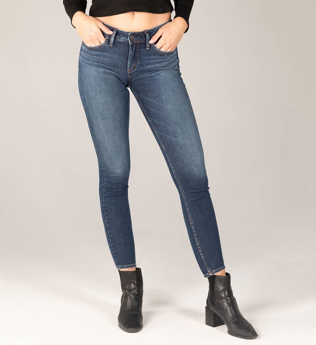 Mid rise skinny ankle hot sale jeans
