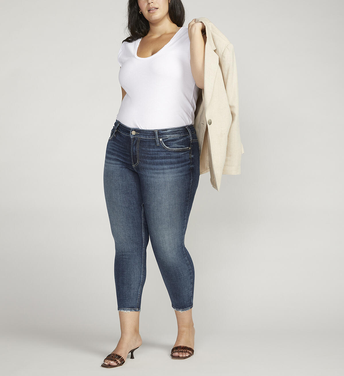 Suki Mid Rise Skinny Crop Jeans Plus Size, , hi-res image number 0
