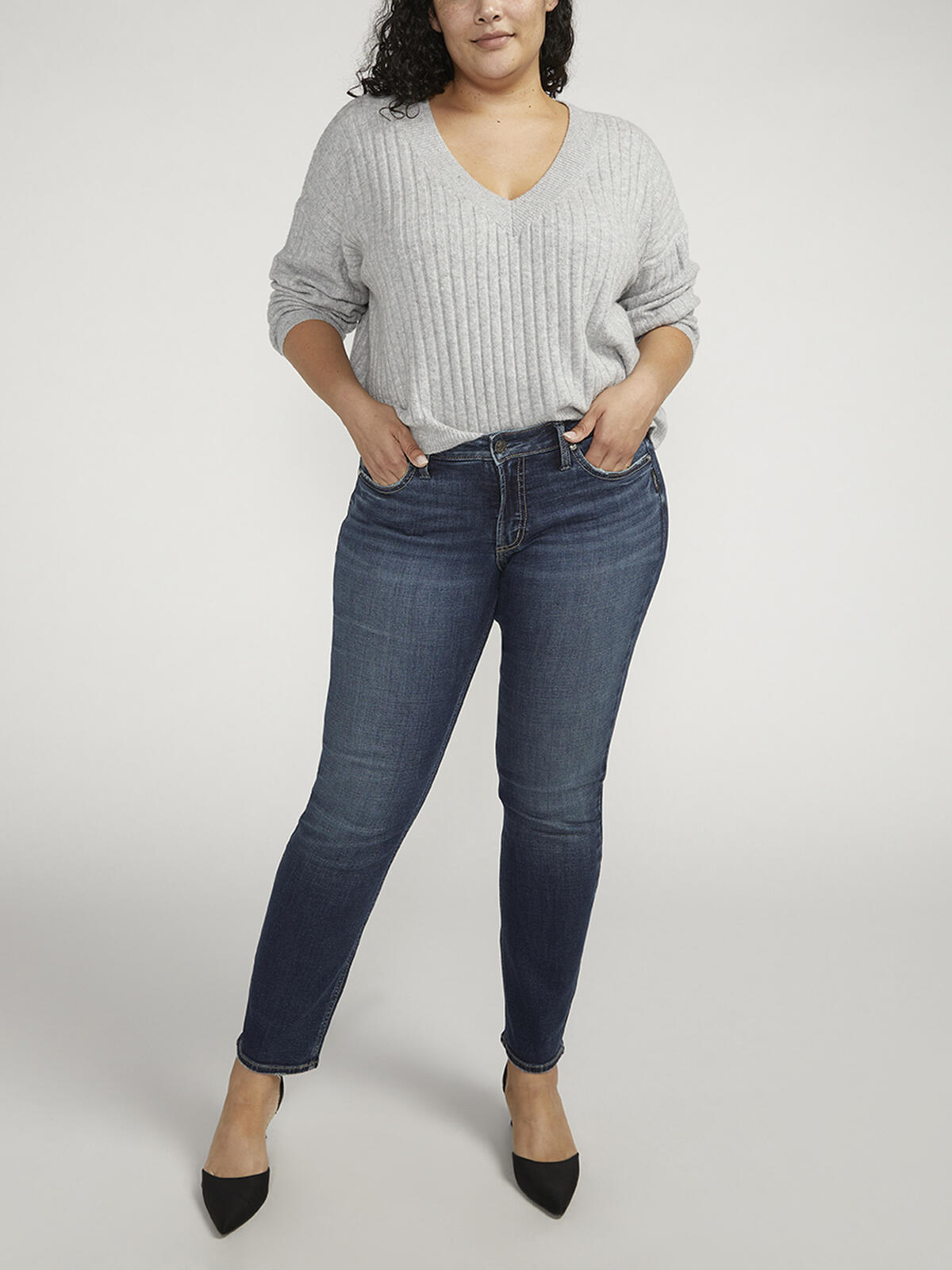 Britt Low Rise Straight Leg Jeans Plus Size image number 0