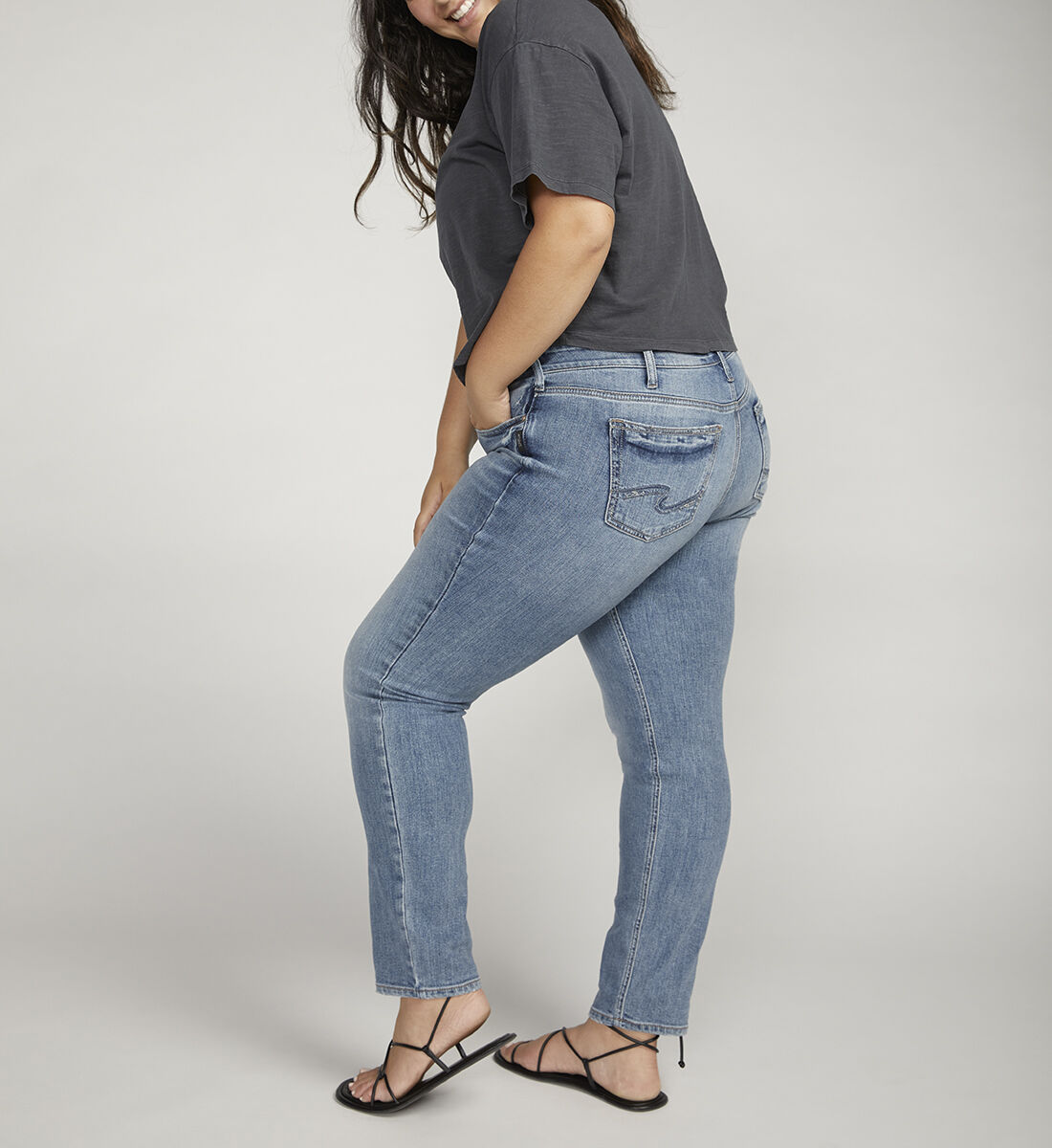 Plus size silver discount jeans