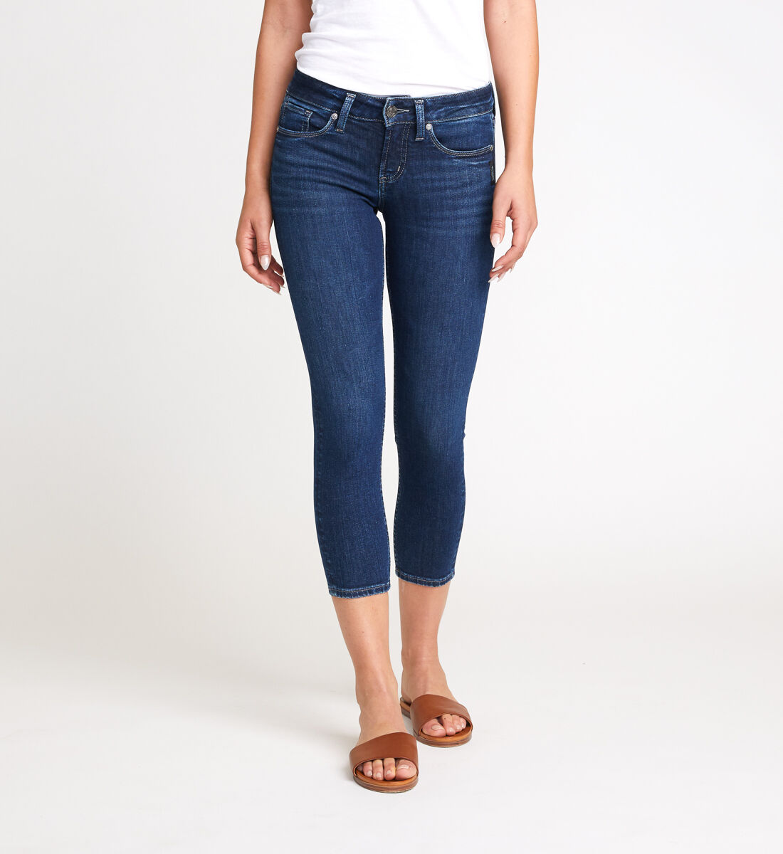 Buy Suki Mid Rise Skinny Crop Jeans for CAD 80.00 Silver Jeans