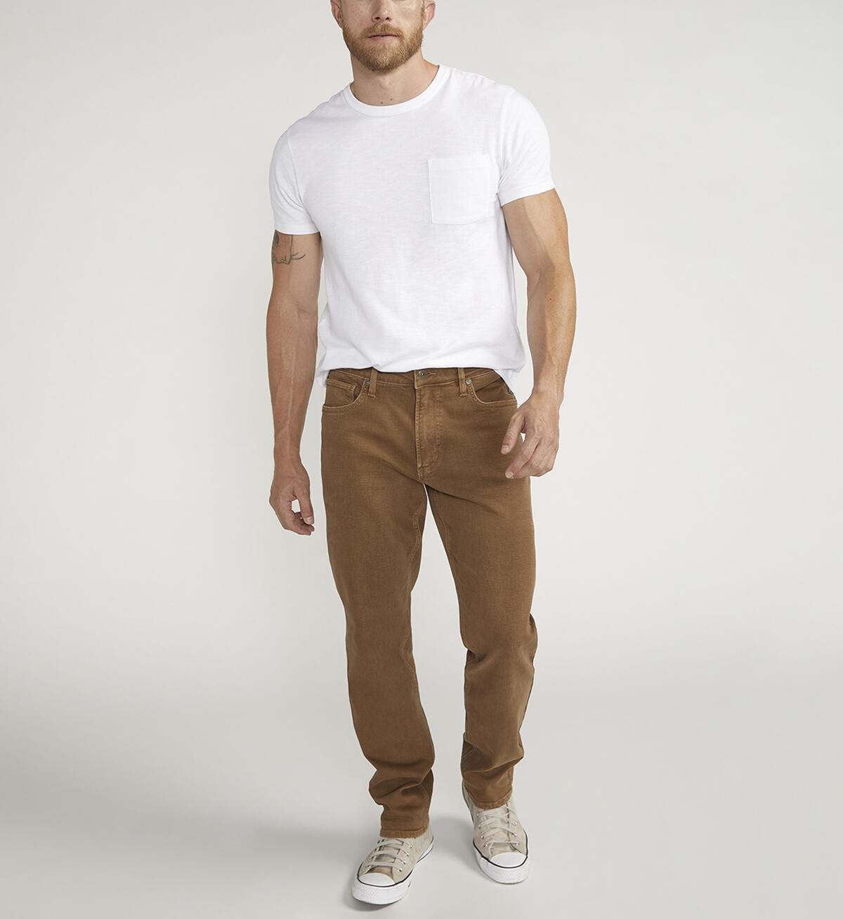 Eddie Athletic Fit Tapered Leg Jeans, Desert, hi-res image number 0
